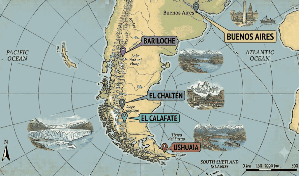 Patagonia Tour Map